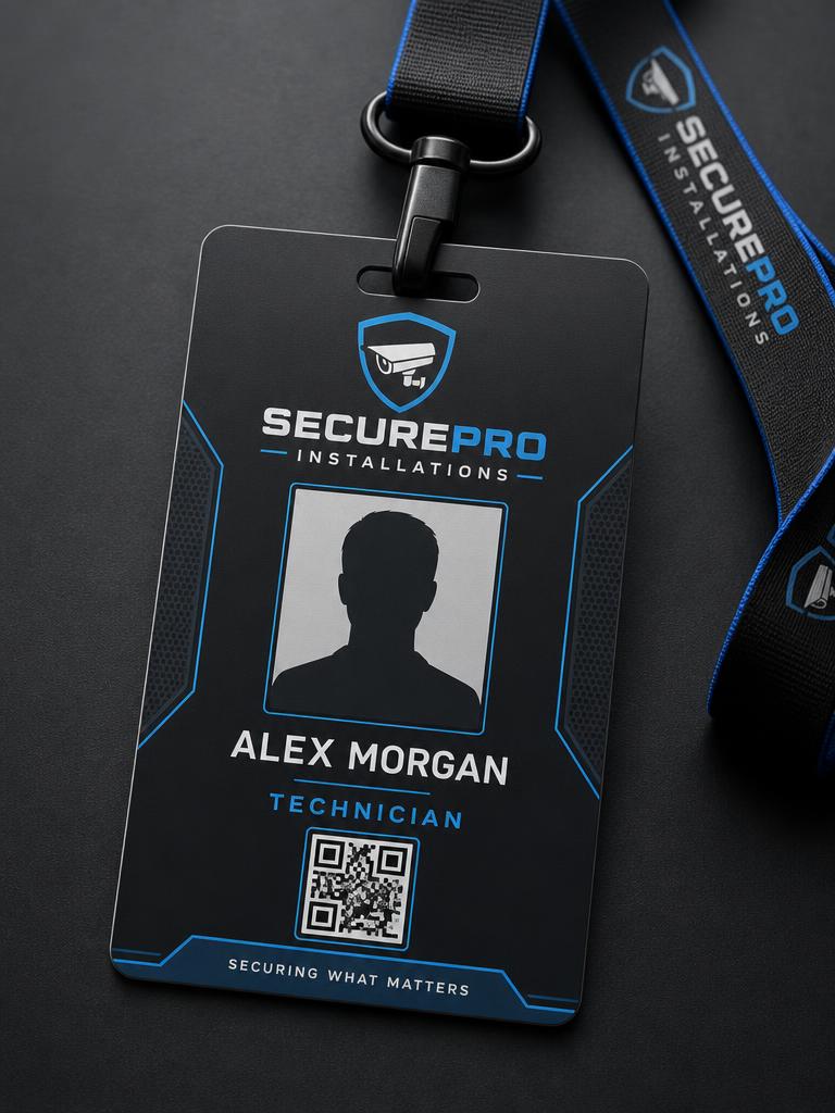 Employee ID Card design sample for SecurePro Installations